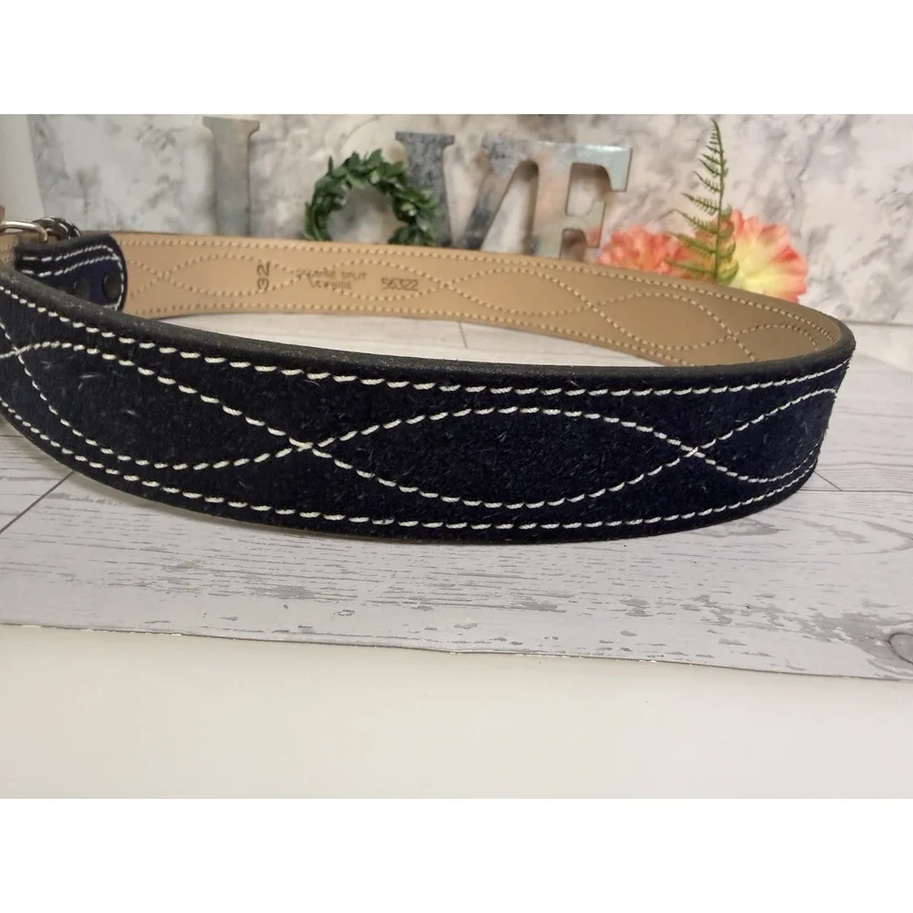 Vintage JC Penneys Blue Suede Belt 1.5